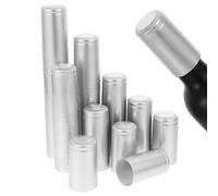 BIUDECO 100piezas Cápsulas Termorretráctiles para Botellas de Vino Tinto Tapas Encogibles Plateadas Sellado Profesional para Bares Restaurantes y Uso Doméstico