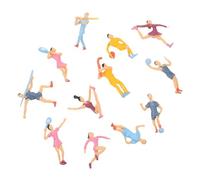 BIUDECO 12 Piezas Modelos de Deportistas Simulados Figuras Humanas para Decoración de Paisajes y Maquetas