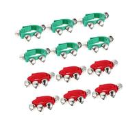 BIUDECO 12piezas Cascabeles Navideños Ajustables De Mano y Tobillo De Verdes Rojos Timbres Musicales Para Fiestas Educación Temprana y Actuaciones