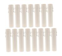 BIUDECO 15 Piezas Cubiertas de Plástico para Velas Candelabros de Diseño de Lágrima Artística Tubos Altos para Decoración Bodas Hoteles y Hogar