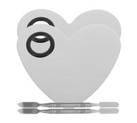 BIUDECO 2 juegos Paletas de Mezcla para Maquillaje y Uñas de Acero Inoxidable con Espátula Paletas Forma de Corazón para Mezclar Pigmentos Base y Esmaltes Herramienta Práctica para