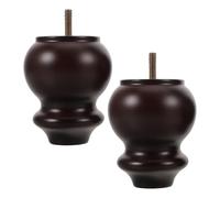 BIUDECO 2 Patas de Madera Maciza para Muebles 10 CM Soporte Resistente para Sofá Armario y Mesa Diseño Europeo Vintage Patas para Restauración y Renovación de Muebles
