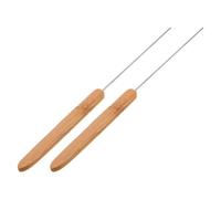 BIUDECO 2 Piezas Aguja para Pesca con Cebo y Gusanos, Herramienta Compacta de Madera y Acero Inoxidable para Manejo Higiénico en Pesca en Agua Salada