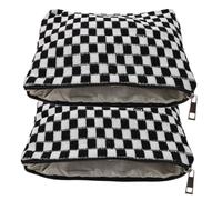 BIUDECO 2 Piezas Bolsa de Maquillaje Cuadros de Gran Capacidad con Tejido de Punto Suave Organizador de Cosméticos para Viaje para Estudiantes y Mujeres Incluye Gancho Colgante Práctico