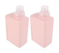 BIUDECO 2 Piezas Botellas Cuadradas Reutilizables para Gel Ducha y Detergente Dispensador Plástico Hermético para Almacenaje y Organización Baño y Cocina