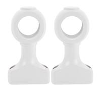 BIUDECO 2 Piezas Cabeza de Barra de Cortina de Madera Maciza Ganchos para Colgar Soporte de Barra de Cortina White