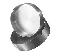 BIUDECO 2 Piezas Ceniceros de Mesa de Acero Inoxidable Cenicero Decorativo Resistente Diseño Redondo Compacto Almacenamiento Seguro de Ceniza para Hogar Coche y Oficina