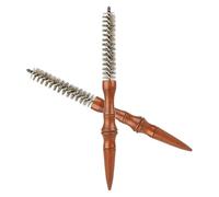 BIUDECO 2 Piezas Cepillo Moldeador Pelo Profesional Mini Peine Rizos Curly con Mango Madera Cepillo Redondo para Peinar y Moldear Cabello para Secado y Estilo Casa