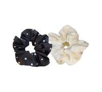 BIUDECO 2 piezas Coleteros Grandes con Strass para Mujer Ligas de Pelo Brillantes y Ligeras para Uso Diario y Ocasiones Formales Colores y Negro Diseño Minimalista para Combinar