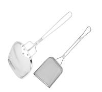 BIUDECO 2 Piezas de Espumadera para Freidora de Acero Inoxidable con Malla Fina, Cuchara Coladora de Aceite Resistente y Multifuncional para Cocina Doméstica y Profesional, Utensilios