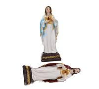 BIUDECO 2 Piezas Decoración de la Estatua Religiosa Adorno de Mesa catolica Estatua de la Madre de Jesus Decoracion de Mesa catolica Resina