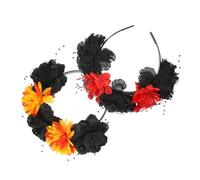 BIUDECO 2 Piezas Diademas Halloween de Tela con Flores Artificiales Cinta Pelo Mujer para Fiesta Cómodas y Decorativas para Festivo