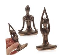 BIUDECO 2 Piezas Figuritas de Yoga de Resina Decoración Zen para Escritorio y Hogar Adorno Meditación con Diseño Creativo de Chica Yogui Ambiente Tranquilo y Elegante