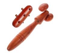 BIUDECO 2 piezas Instrumento de Masaje Manual de Madera para Masajeador Corporal Portátil para Relajación Muscular y Recuperación de Rojo Oscuro