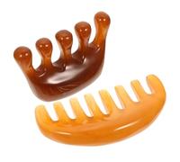 BIUDECO 2 piezas Peine de Masaje para Cabelludo Peine de Dientes Anchos y Acupresión Herramienta Ligera y Portátil para Masaje Relajante Cuello y Espalda Adecuado para Familia