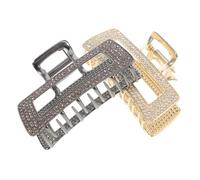 BIUDECO 2 Pinzas De De Antideslizantes Para Mujer Horquillas Brillantes Con Diamantes De Imitación Pinzas Para Cabello Grueso Pasador Retro