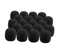 BIUDECO 20 piezas Cubiertas de Esponja para Micrófono de Solapa Protectores para Micrófonos de Diadema Reducción de Ruido y Protección contra Saliva y Viento Medidas Color Negro