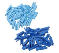 BIUDECO 200 Piezas Clips de Madera Azul para Fotos Clips Decorativos para Manualidades DIY Boda Fiesta Oficina Hogar y Viajes