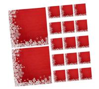 BIUDECO 20hojas Servilletas Navideñas Estampado De Copos De Estandar Para Decoración De Centros De Mesa Fiestas De Navidad