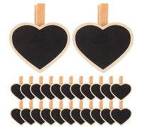 BIUDECO 24 Piezas de Clips de Nota de Madera en Forma de Corazón para Exhibir Fotos y Mensajes Cambio Fácil, Ideales para Decoración del Hogar y Ocasiones Románticas