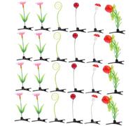 BIUDECO 24 piezas Pinzas Pelo Plantas Simulación Accesorios Creativos para Niñas y Mujeres Clips Pequeños Decorativos para Peinados para Fiestas y Uso Diario