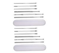BIUDECO 2juego Kit De Para Limpieza De Oídos De Cucharas Inoxidable Para Eliminar Cerumen Para Adultos Estuche De Almacenamiento