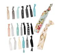 BIUDECO 2piezas Coleteros Elásticos De Tela Para Mujer De Color Diseño De Flores y Flecos Sin Marcas El Cabello Perfectos Para Coletas Diarias y Ejercicio