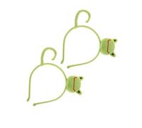 BIUDECO 2piezas Diadema De Rana De Peluche Tejida Mano Accesorio De Cabello De Cartoon Kawaii Ojos Para Spa Maquillaje y Uso Diario