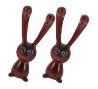 BIUDECO 2piezas Herramientas De Masaje Facial De Madera De Sándalo Forma De Conejo Para Ojeras y Esculpir El Rostro Masajeador Natural De Alta Durabilidad