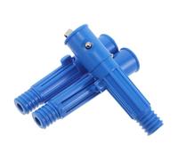 BIUDECO 3 Juegos Adaptador de Extensión para Palo Telescópico de Fregona Azul, con Punta Roscada y Clip de Resorte, Accesorio de Plástico y Hierro para Recambio Rápido