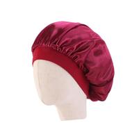 BIUDECO 3 piezas Gorros de Satén para Dormir con Banda Ancha Elástica para Cómodos y Transpirables Colores Rosa y Vino