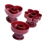 BIUDECO 3 piezas Molde para Rosquillas de Plástico PP Resistente con Redonda Flor y Corazón para Hornear Pasteles y Postres Caseros