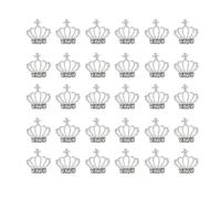 BIUDECO 30 Pegatinas Decorativas para Uñas Forma de Tiara en Aleación Plata, Charm de Uñas Brillante para Decoración Elegante en Fiestas Navideñas