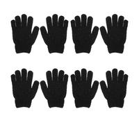 BIUDECO 4 Guantes Exfoliantes para Ducha Cuerpo Negras Masaje Espalda Limpieza Profunda Muerta Suaves y Duraderos Material Poliéster Seguro y Práctico