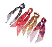 BIUDECO 4 Piezas Coleteros Elásticos de Halloween para Mujer Lazos de Pelo con Diseño de Calabaza y Suaves y Delicados para Coletas Medias Recogidas y Moños