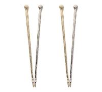 BIUDECO 4 Piezas Horquillas para Moños Vintage Metalizadas Plata y Horquillas Francesas Estilo Palillos Chinos para Peinados Elaborados Sin Daño Accesorios Elegantes para Mujeres