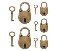 BIUDECO 5 Candados Mini Metálicos Vintage con Llave para Joyero, Diario y Equipaje, Cerraduras Decorativas Retro Pequeñas de 24x39x8 Mm, Candado Vintage Portátil para Protección