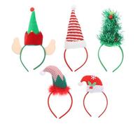 BIUDECO 5 Piezas Diademas Navideñas con Sombrero de Santa Claus Accesorios para Fiestas Temáticas de Festival Adultos