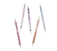 BIUDECO 5 piezas Pinceles Dotting para Manicura con Doble Punta para Decoración de Uñas Herramientas Profesionales Acrílicas para Nail Art DIY Colores Surtidos