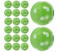 BIUDECO 50 Piezas Cuentas de Madera Verdes Estampado de Lunares para Manualidades DIY y Fabricación de Collares Estilo Irlandés del Día de San Patricio