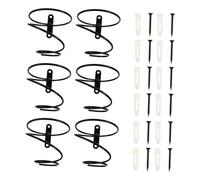 BIUDECO 6 Piezas Botellero de Pared Hierro Forjado para Botella Soporte Resistente y Moderno para Almacenamiento de Vino de Unidades Negras Diseño Modular Fácil de Montar