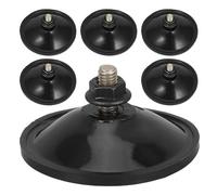 BIUDECO 6 Piezas de Ventosas Antideslizantes de PVC Transparente Grueso Tornillo Negro de 5.5 Cm, Soporte para Niveladores y Estabilizadores de Patas de Muebles para Hogar,