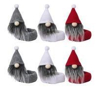 BIUDECO 6 Piezas Decoración Botella Vino con Navideño Fundas de Copa Festivas para Mesa Invierno Adornos Decorativos para Fiestas y Celebraciones