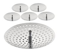 BIUDECO 6 Piezas Filtro de Fregadero de Acero Inoxidable Colador de Drenaje Resistente para Cocina Cesta Mediana Atrapa Residuos y Pelo sin Obstrucciones Filtro para Desagüe con Malla