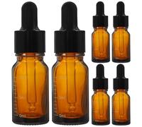 BIUDECO 6 piezas Frascos de Vidrio para Aceite Esencial con Gotero y Escala de Botellitas Pequeñas Recargables para Esencias y Líquidos Cosméticos para Viaje y Uso Portátil