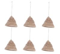 BIUDECO 6 Piezas Lámparas Tejidas Mano con Cuerda Natural para Decoración de Restaurante y Hogar Nórdico para Salón Dormitorio y Comedor