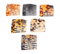 BIUDECO 6 Piezas Peines Laterales Franceses Pequeños Estampado Leopardo Antiestáticos Peinetas para Mujeres Niñas Peinados Seguros y Viaje Fácil