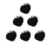 BIUDECO 6 Pompones Esponjosos Magnéticos en Color Negro , Accesorio Creativo para Arte de Uñas Diy , Paquete de 6 Piezas para Decoración de Uñas para Nail Art