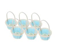 BIUDECO 6piezas Cestas De Almacenaje Infantiles Con Asa Pack De Cestas Tejidas Para Fiestas y Decoración Del Hogar Para Shower y Cumpleaños Diseño Creativo y Único Almacenamiento