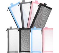 BIUDECO 8 Piezas Estuche para Lápices de Nylon, Grande, Cremallera Suave | Resistente al Desgarro y Antiarañazos, Ligero para Dibujo Artístico, Uso Exterior, Formato Amplio